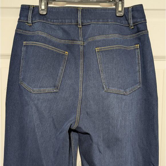 Halara Jeans Womens Medium Wide Leg Blue High Rise Pocket Fleece Lined New - Picture 8 of 9